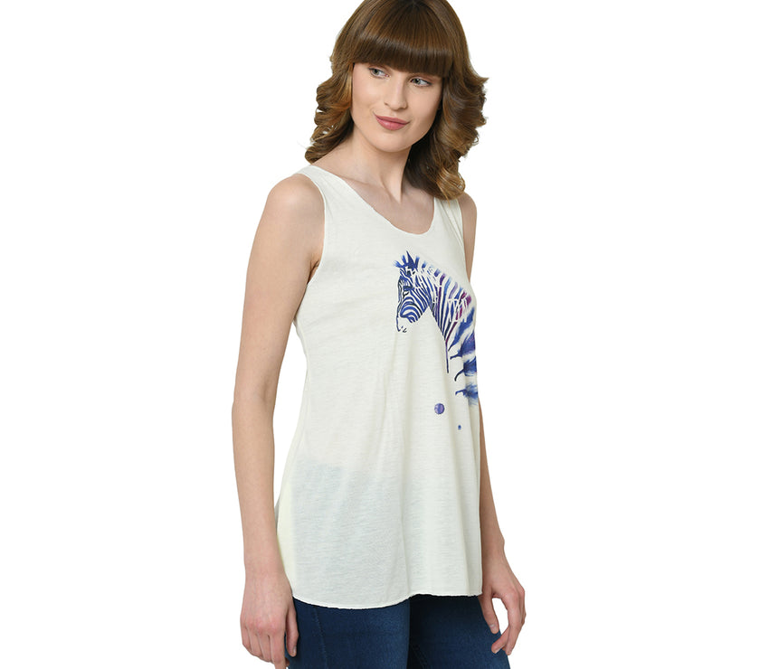 Mack Jonney White Tank Top For Women's