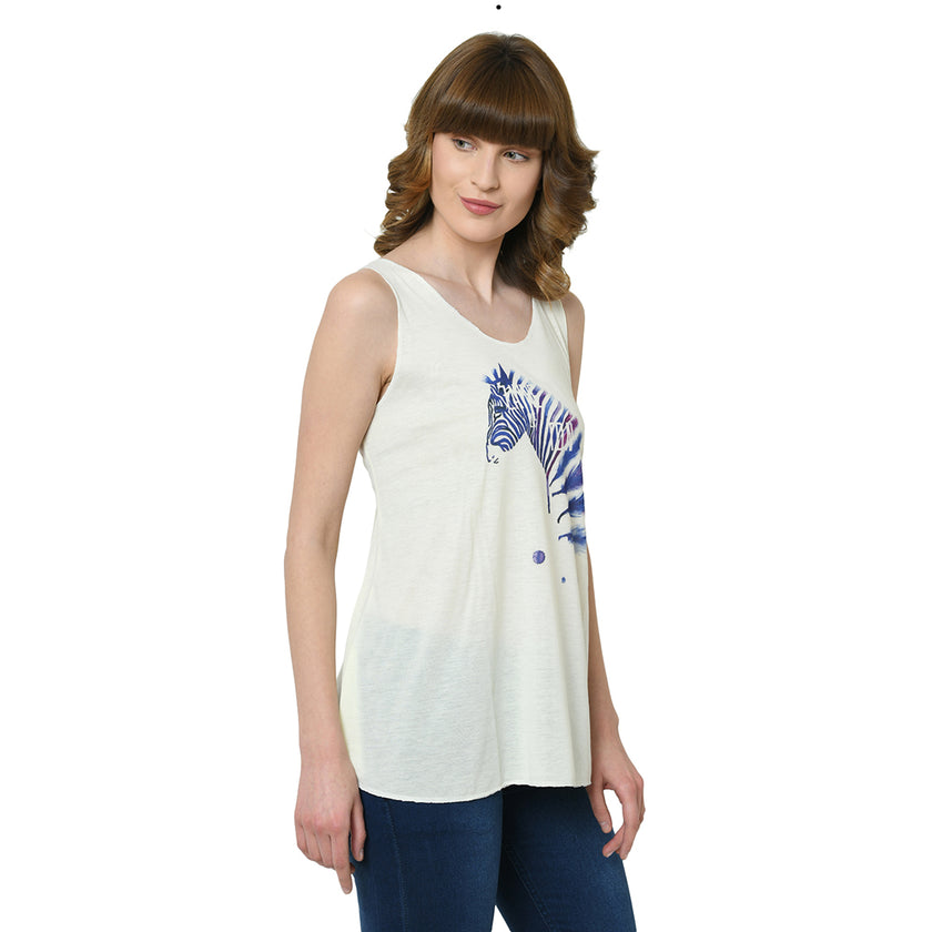 Mack Jonney White Tank Top For Women's