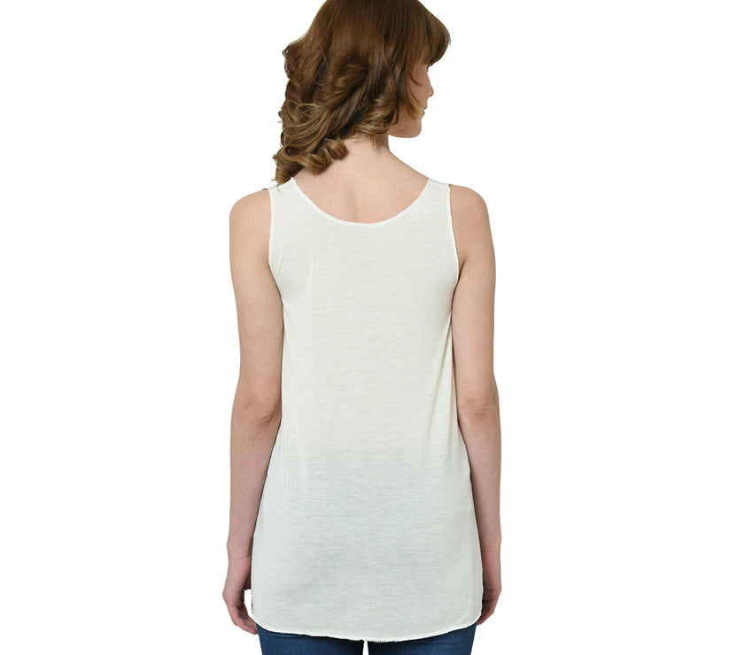 Mack Jonney White Tank Top For Women's
