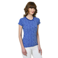 Mack Jonney Light Blue Half Sleeve T-shirt For Women's
