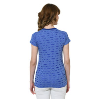 Mack Jonney Light Blue Half Sleeve T-shirt For Women's