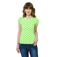 Mack Jonney Green Half Sleeve T-shirt For Women's