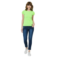 Mack Jonney Green Half Sleeve T-shirt For Women's