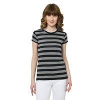 Mack Jonney Black Half Sleeve T-shirt For Women's