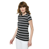Mack Jonney Black Half Sleeve T-shirt For Women's