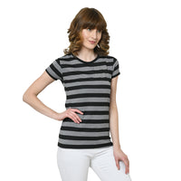 Mack Jonney Black Half Sleeve T-shirt For Women's