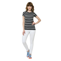 Mack Jonney Black Half Sleeve T-shirt For Women's