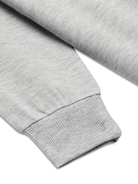 Mack Jonney Grey Melange Printed Round Neck Cotton Fleece Tracksuit Co-ord Set for Kids