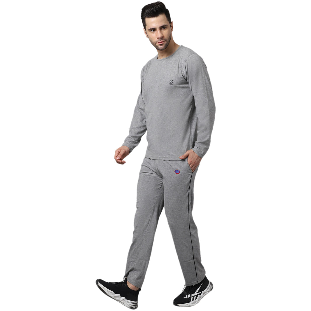 Mack Jonney Cotton Grey Melange Tracksuit for Men