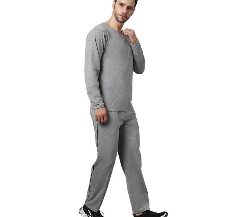 Mack Jonney Cotton Grey Melange Tracksuit for Men