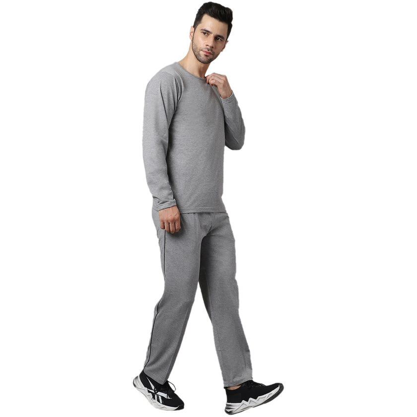 Mack Jonney Cotton Grey Melange Tracksuit for Men