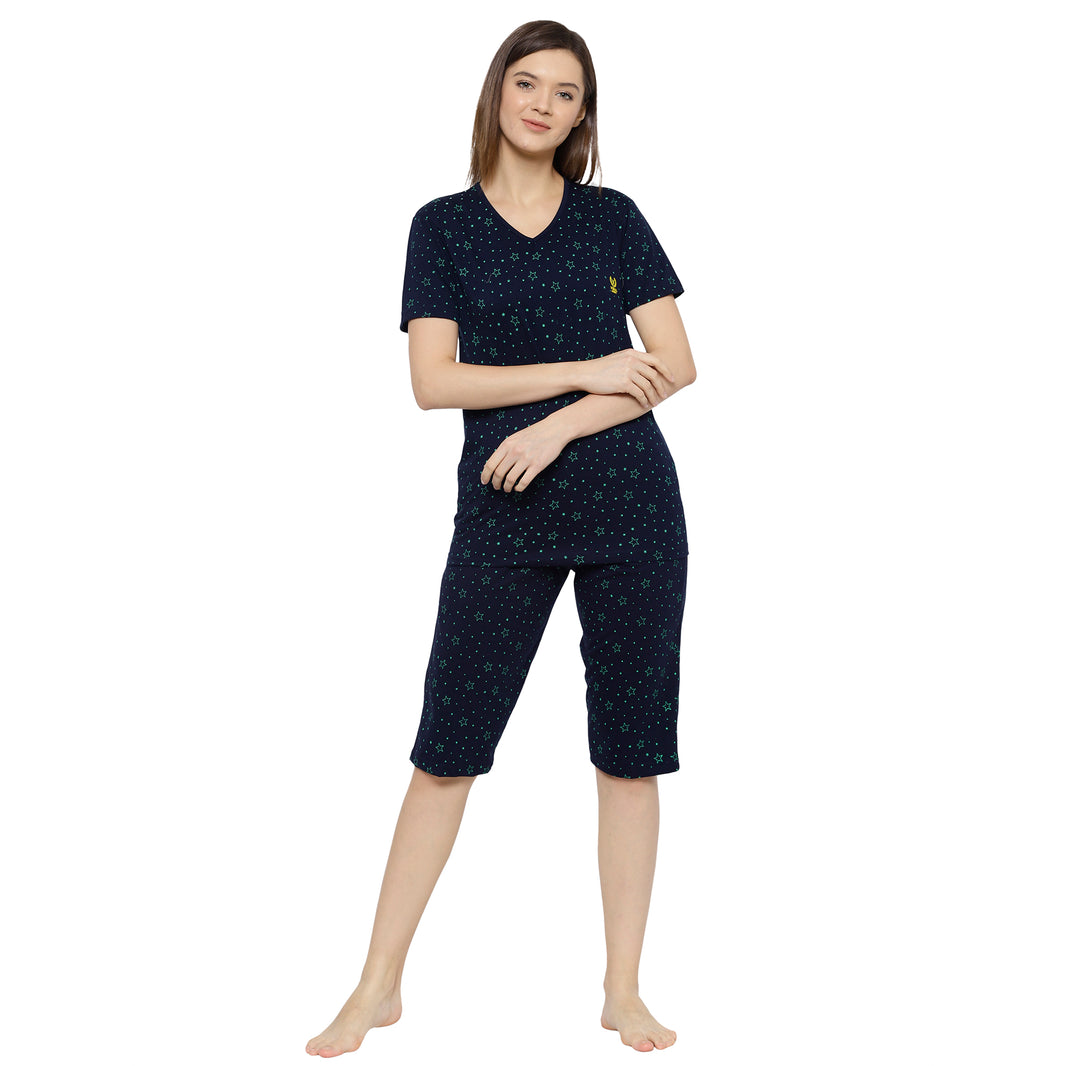 Mack Jonney Blue Women's Night Suit