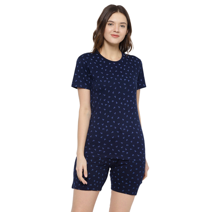 Mack Jonney Dark Blue Women's Night Suit