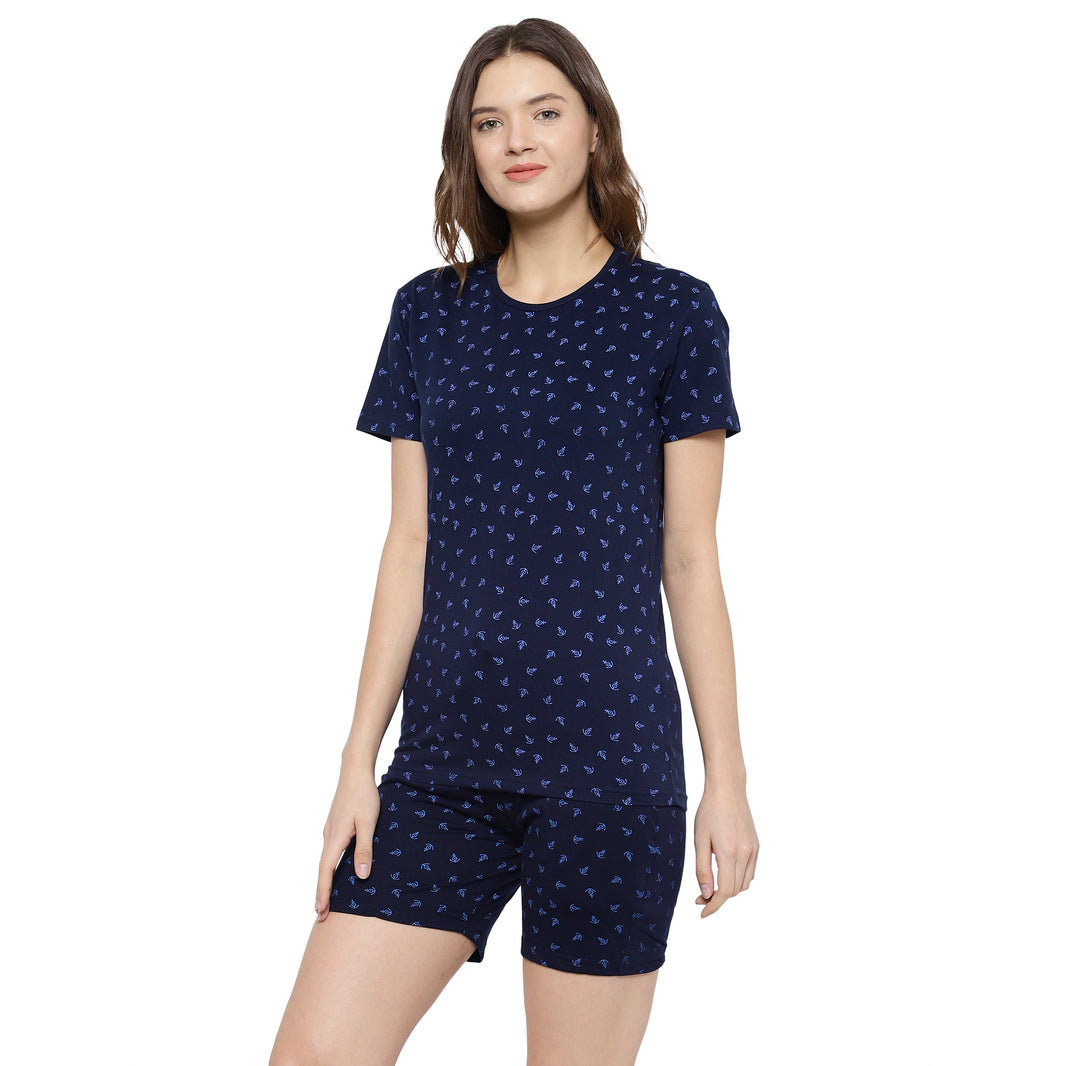 Mack Jonney Dark Blue Women's Night Suit