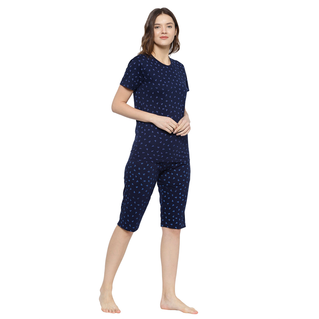 Mack Jonney Dark Blue Women's Night Suit