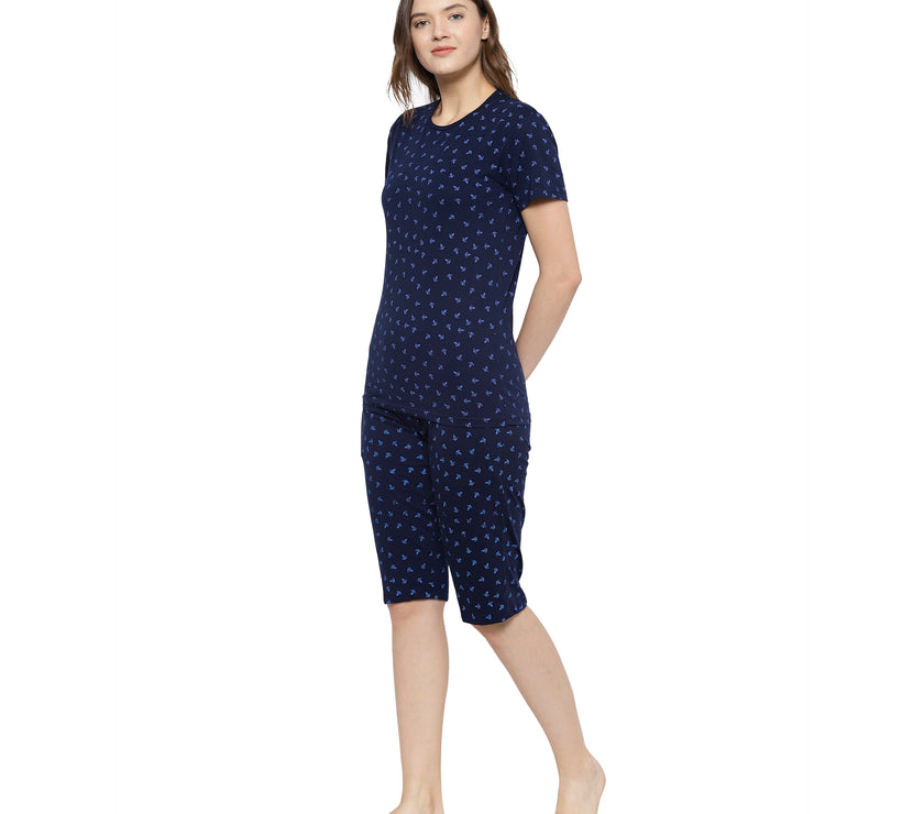 Mack Jonney Dark Blue Women's Night Suit