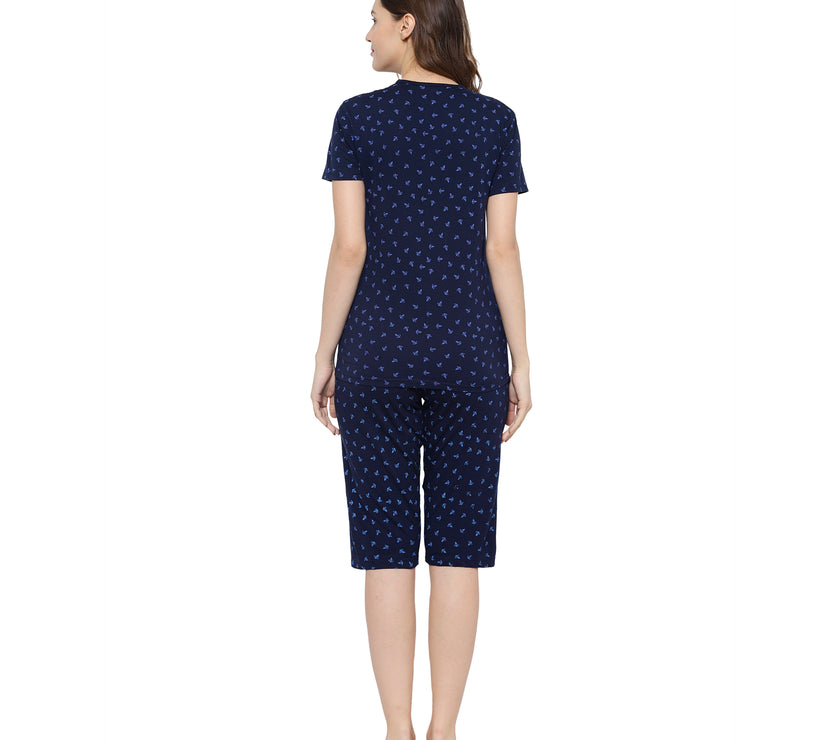Mack Jonney Dark Blue Women's Night Suit