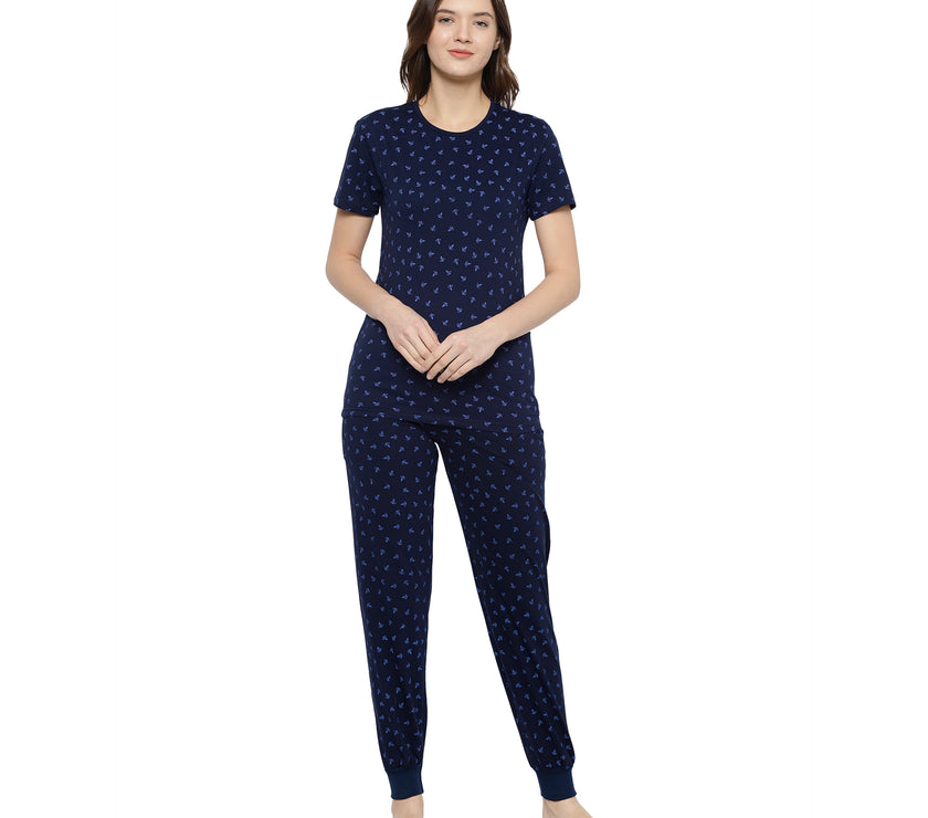 Mack Jonney Dark Blue Women's Night Suit