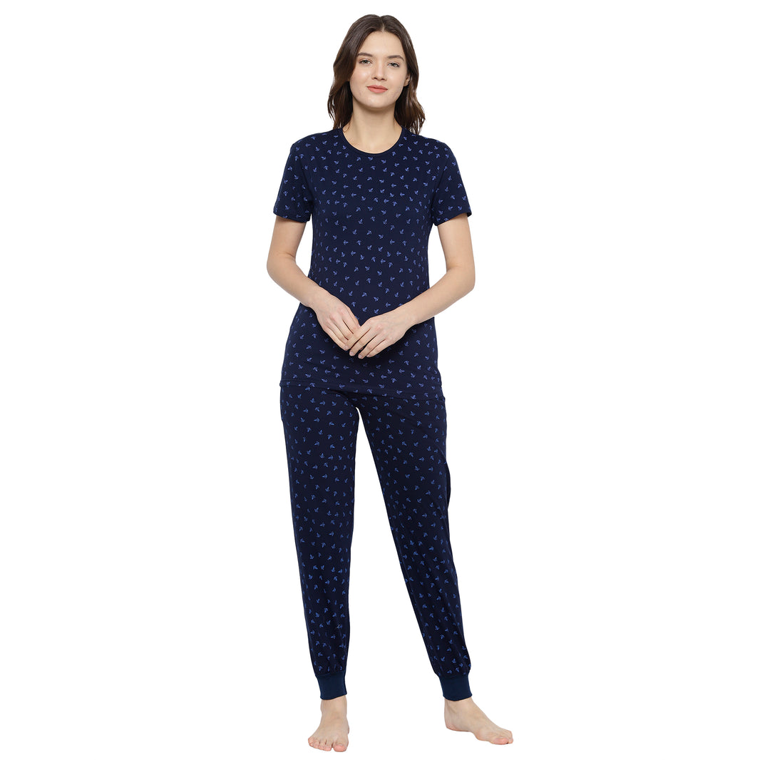 Mack Jonney Dark Blue Women's Night Suit