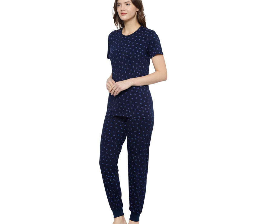 Mack Jonney Dark Blue Women's Night Suit