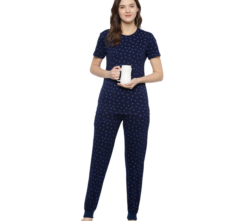 Mack Jonney Dark Blue Women's Night Suit