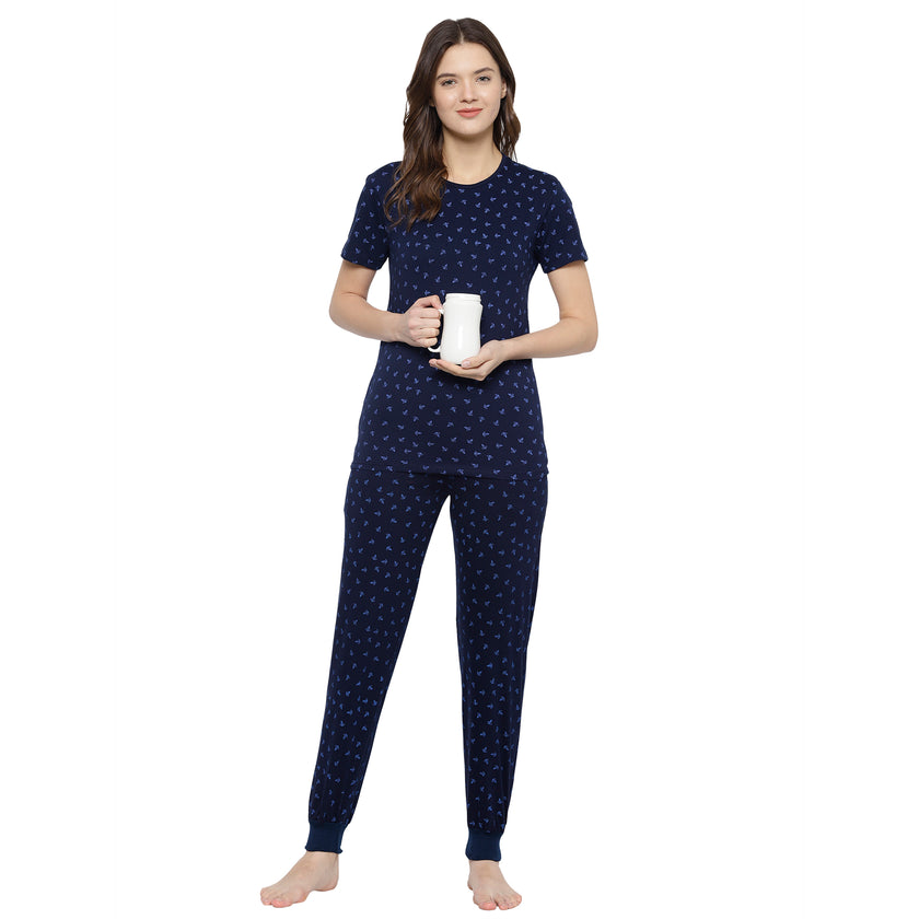 Mack Jonney Dark Blue Women's Night Suit
