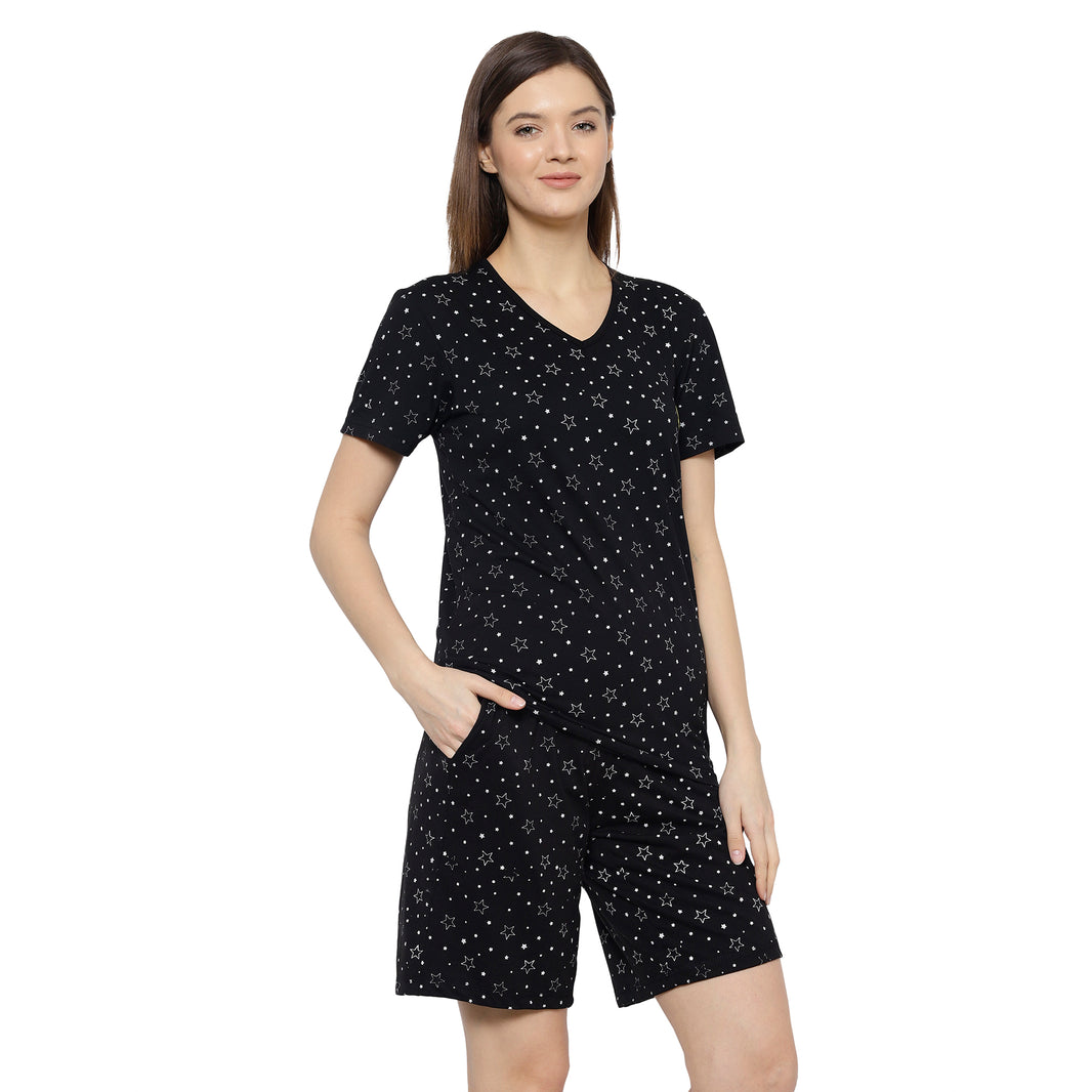 Mack Jonney Black Women's Night Suit