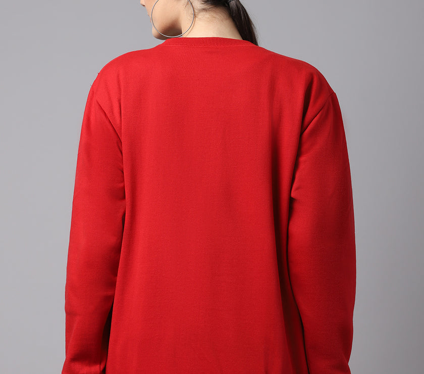 Mack Jonney Fleece Round Neck Printed Sweatshirt For Women