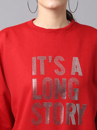 Mack Jonney Fleece Round Neck Printed Sweatshirt For Women