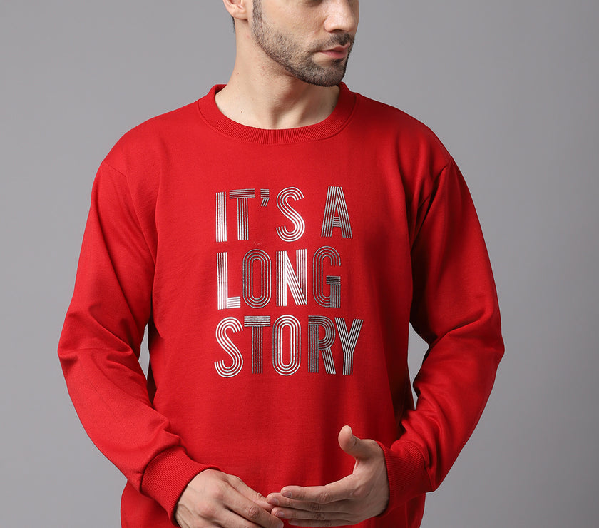 Mack Jonney Fleece Round Neck Printed Sweatshirt for Men
