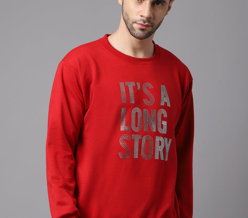Mack Jonney Fleece Round Neck Printed Sweatshirt for Men
