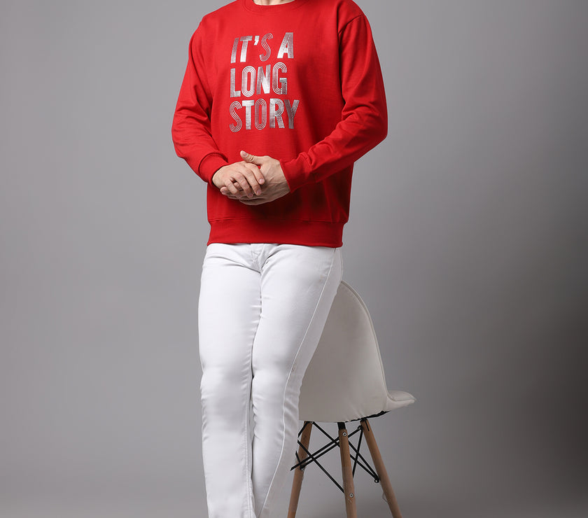 Mack Jonney Fleece Round Neck Printed Sweatshirt for Men