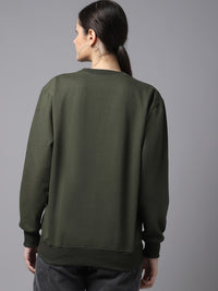 Mack Jonney Fleece Round Neck Printed Sweatshirt For Women