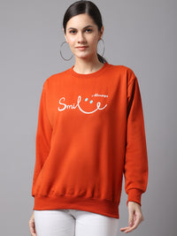 Mack Jonney Fleece Round Neck Printed Sweatshirt For Women