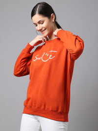 Mack Jonney Fleece Round Neck Printed Sweatshirt For Women