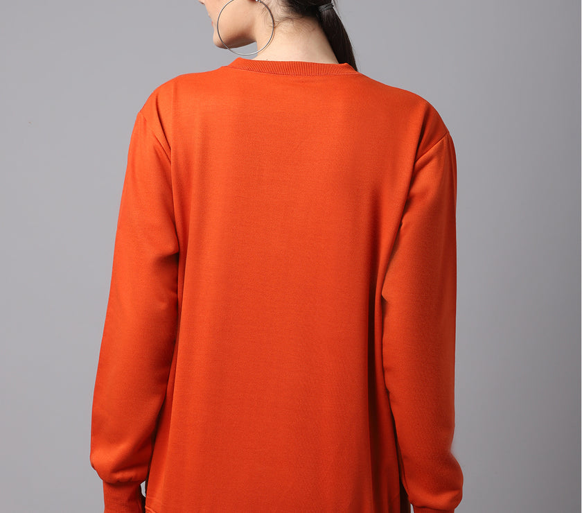 Mack Jonney Fleece Round Neck Printed Sweatshirt For Women