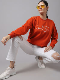 Mack Jonney Fleece Round Neck Printed Sweatshirt For Women