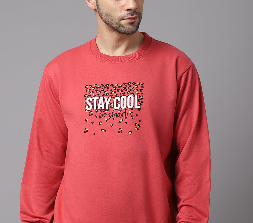 Mack Jonney Fleece Round Neck Printed Sweatshirt for Men