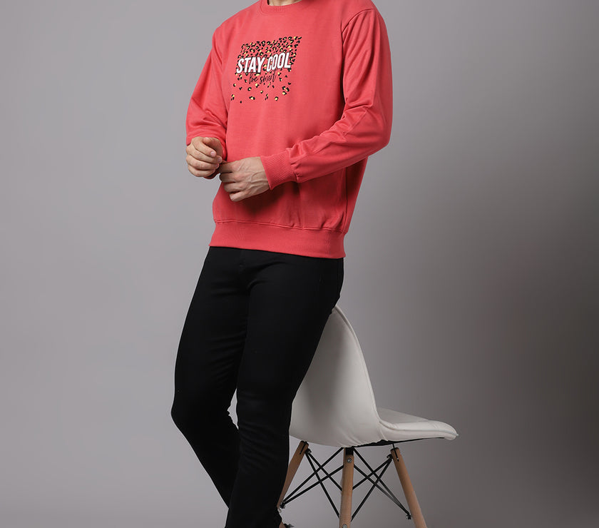 Mack Jonney Fleece Round Neck Printed Sweatshirt for Men