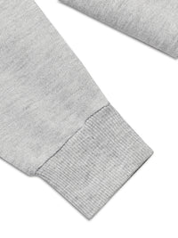 Mack Jonney Grey Melange Printed Round Neck Cotton Fleece Sweatshirt for Kids