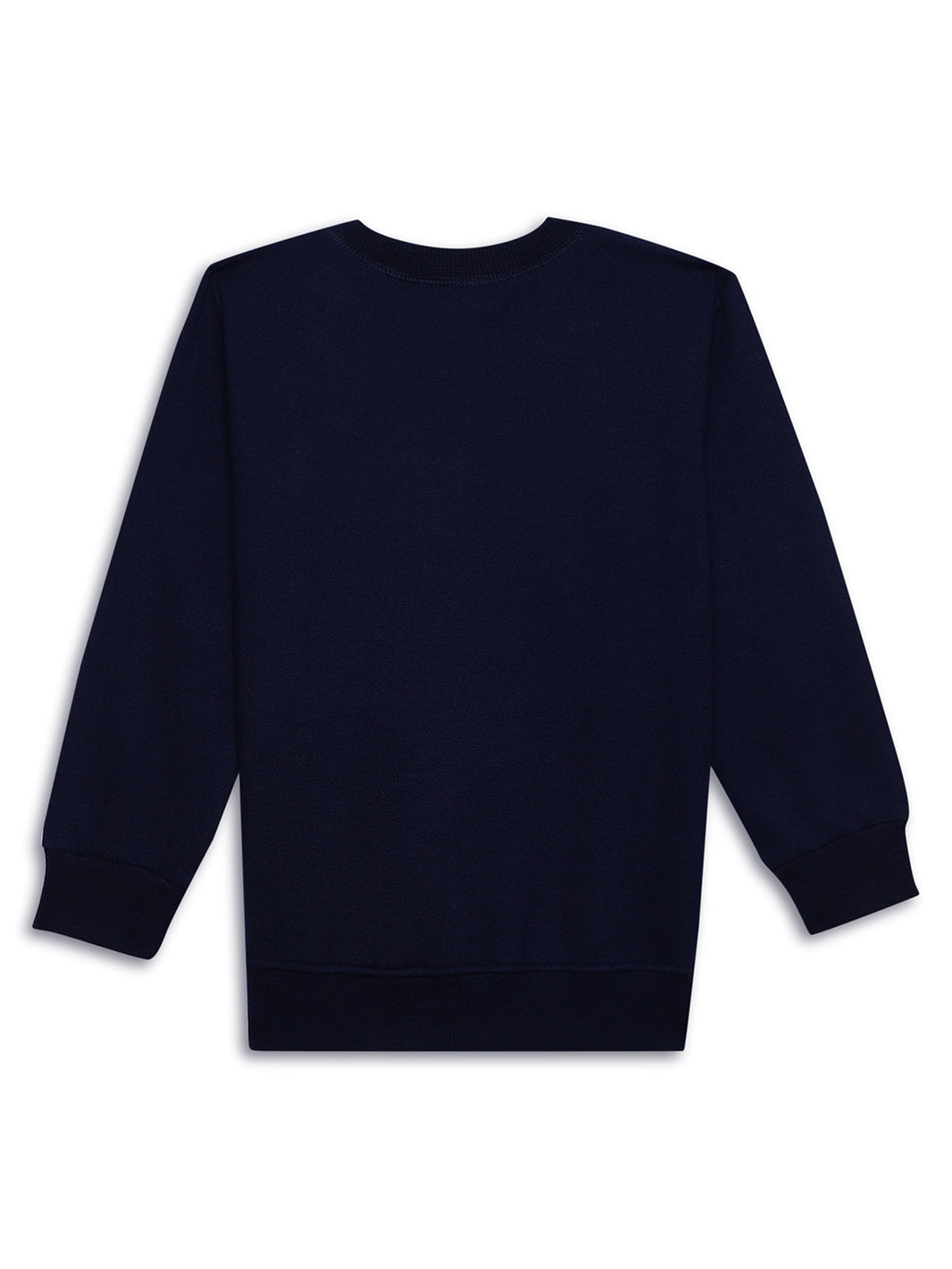 Mack Jonney Navy Blue Printed Round Neck Cotton Fleece Sweatshirt for Kids