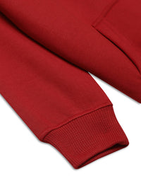 Mack Jonney Maroon Printed Hooded Cotton Fleece Sweatshirt for Kids