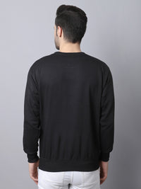 Mack Jonney Fleece Round Neck Black Sweatshirt for Men