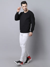 Mack Jonney Fleece Round Neck Black Sweatshirt for Men