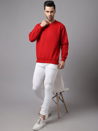 Mack Jonney Fleece Round Neck Maroon Sweatshirt for Men
