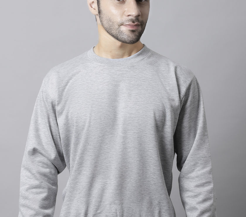 Mack Jonney Fleece Round Neck Melange Sweatshirt for Men