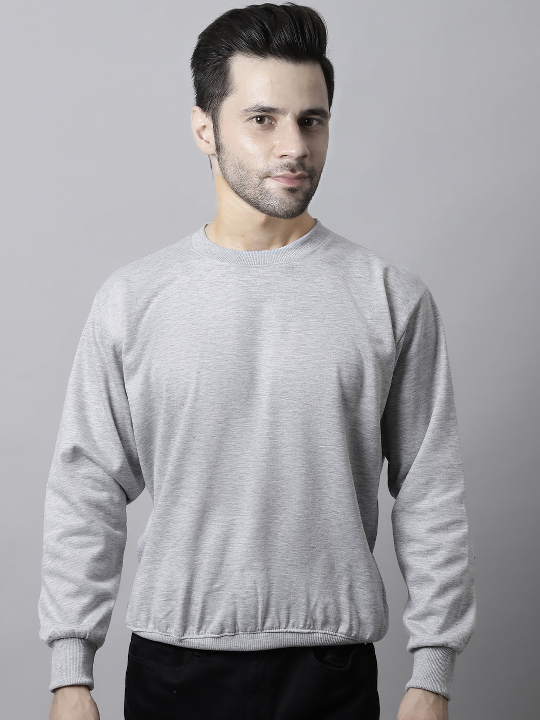Mack Jonney Fleece Round Neck Melange Sweatshirt for Men
