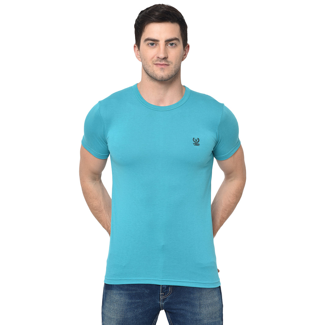 Mack Jonney Round Neck Light Blue T-shirt For Men's