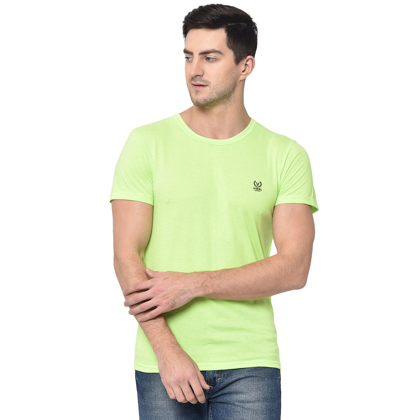 Mack Jonney Round Neck Green T-shirt For Men's