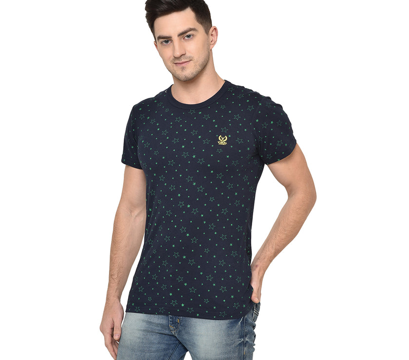 Mack Jonney Round Neck Dark Blue T-shirt For Men's